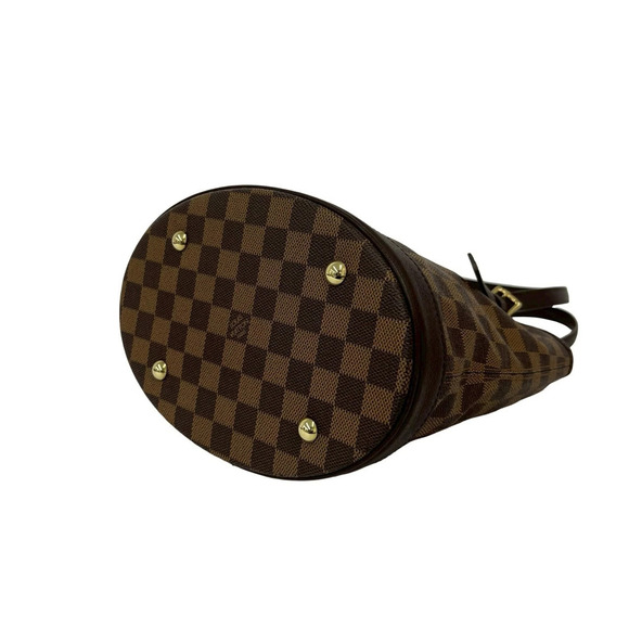 Louis Vuitton Damier Ebene Saleya MM Vintage - Brown Handle  LOUIS VUITTON Vintage Brown Damier Leather Tote Bag